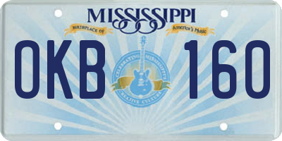 MS license plate OKB160