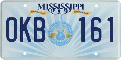 MS license plate OKB161
