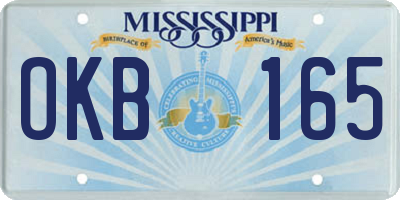 MS license plate OKB165
