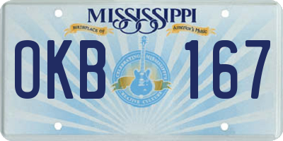 MS license plate OKB167