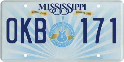 MS license plate OKB171