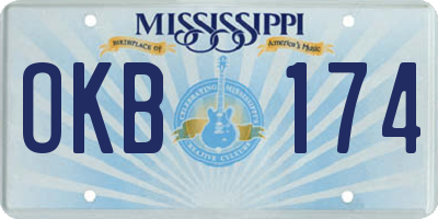 MS license plate OKB174