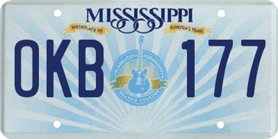 MS license plate OKB177
