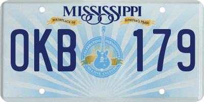 MS license plate OKB179