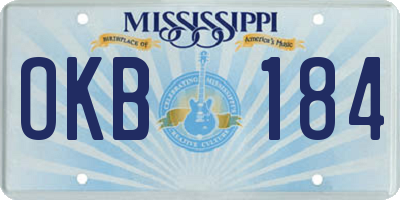 MS license plate OKB184