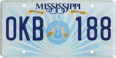 MS license plate OKB188
