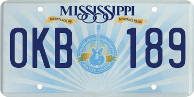 MS license plate OKB189