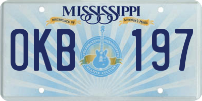 MS license plate OKB197