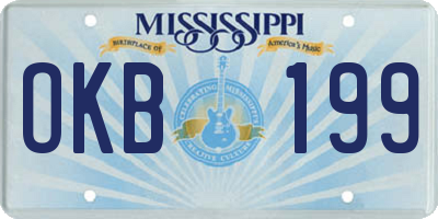 MS license plate OKB199