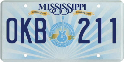 MS license plate OKB211