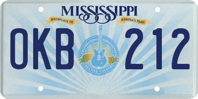 MS license plate OKB212