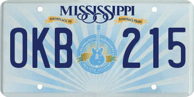 MS license plate OKB215