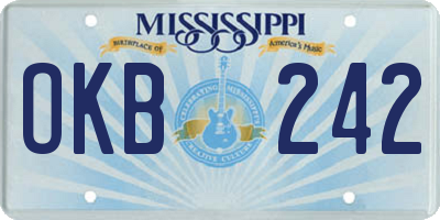 MS license plate OKB242