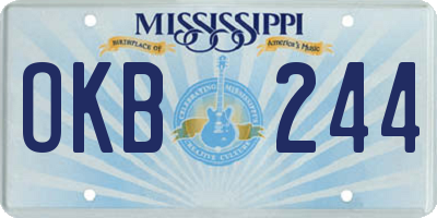 MS license plate OKB244
