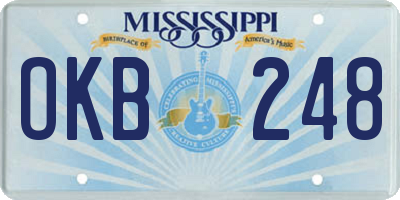 MS license plate OKB248