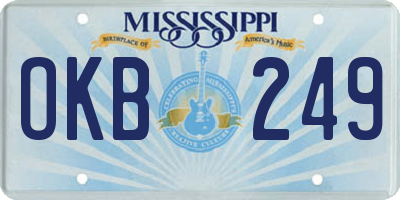MS license plate OKB249