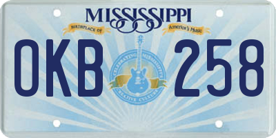 MS license plate OKB258