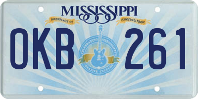 MS license plate OKB261