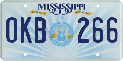 MS license plate OKB266