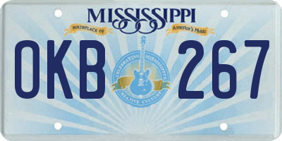 MS license plate OKB267