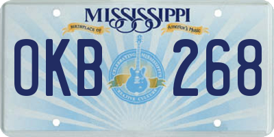 MS license plate OKB268