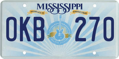 MS license plate OKB270