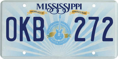 MS license plate OKB272