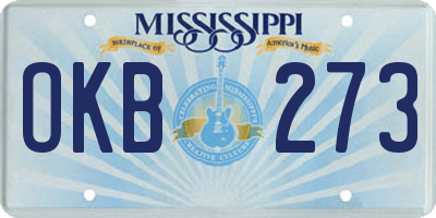 MS license plate OKB273