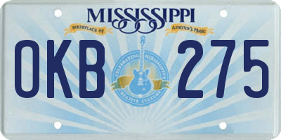 MS license plate OKB275
