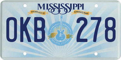 MS license plate OKB278