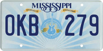 MS license plate OKB279