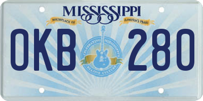 MS license plate OKB280