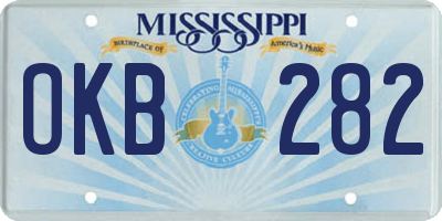 MS license plate OKB282