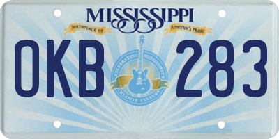 MS license plate OKB283