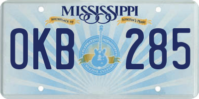 MS license plate OKB285