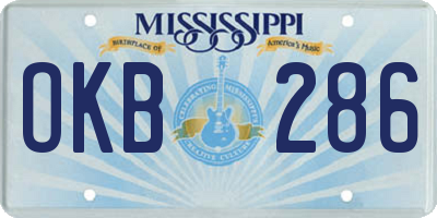 MS license plate OKB286