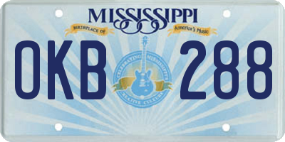 MS license plate OKB288