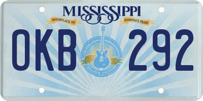 MS license plate OKB292