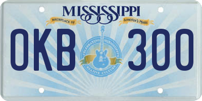 MS license plate OKB300