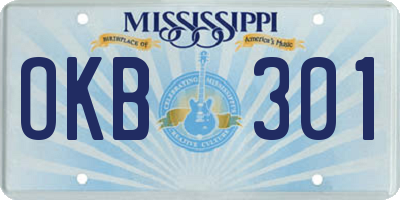 MS license plate OKB301
