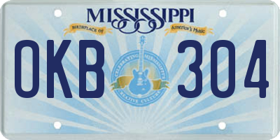 MS license plate OKB304