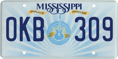 MS license plate OKB309