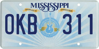 MS license plate OKB311
