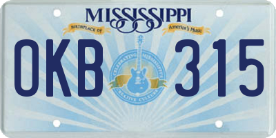 MS license plate OKB315