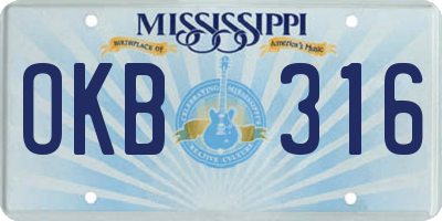 MS license plate OKB316