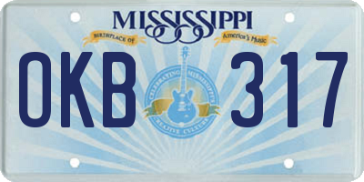 MS license plate OKB317