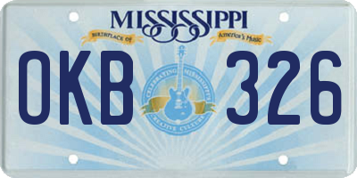 MS license plate OKB326