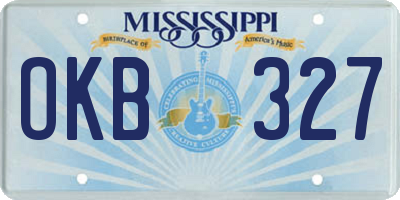 MS license plate OKB327