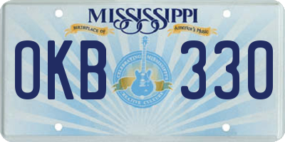 MS license plate OKB330