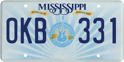 MS license plate OKB331
